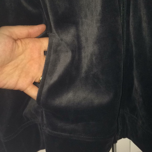 Blue-Gray Velour Zip-up Hoodie - Picture 2 of 4